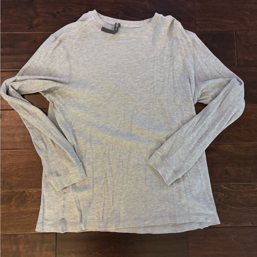 Vuori Light Gray Waffle Knit Top